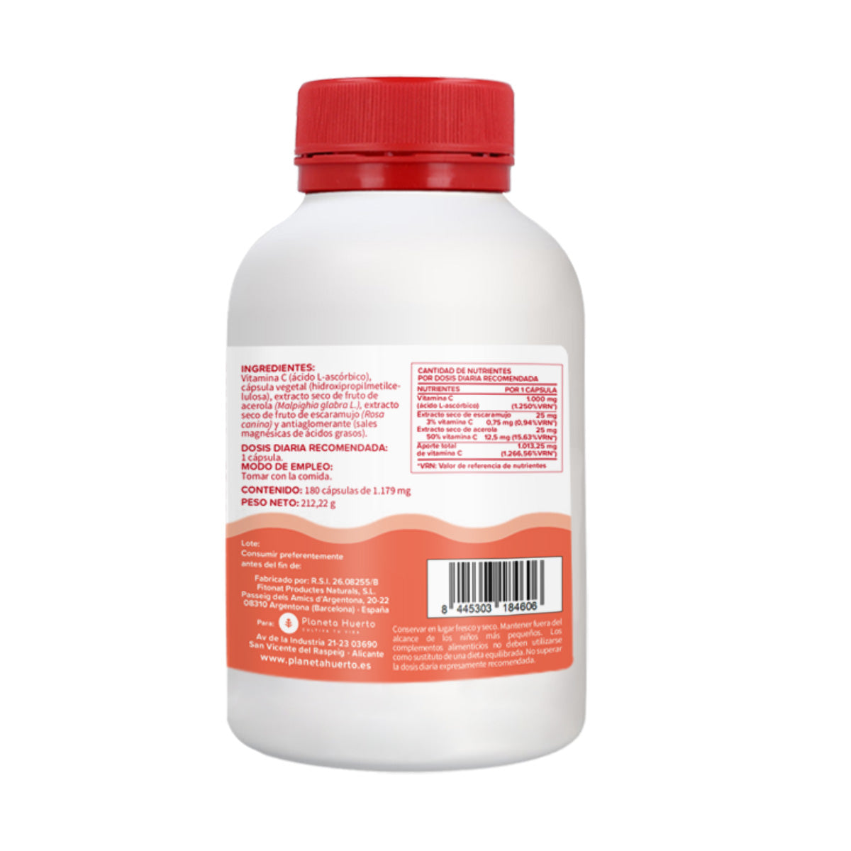 C-vitamin 1000 mg Planeta Huerto 180 vegetariska kapslar