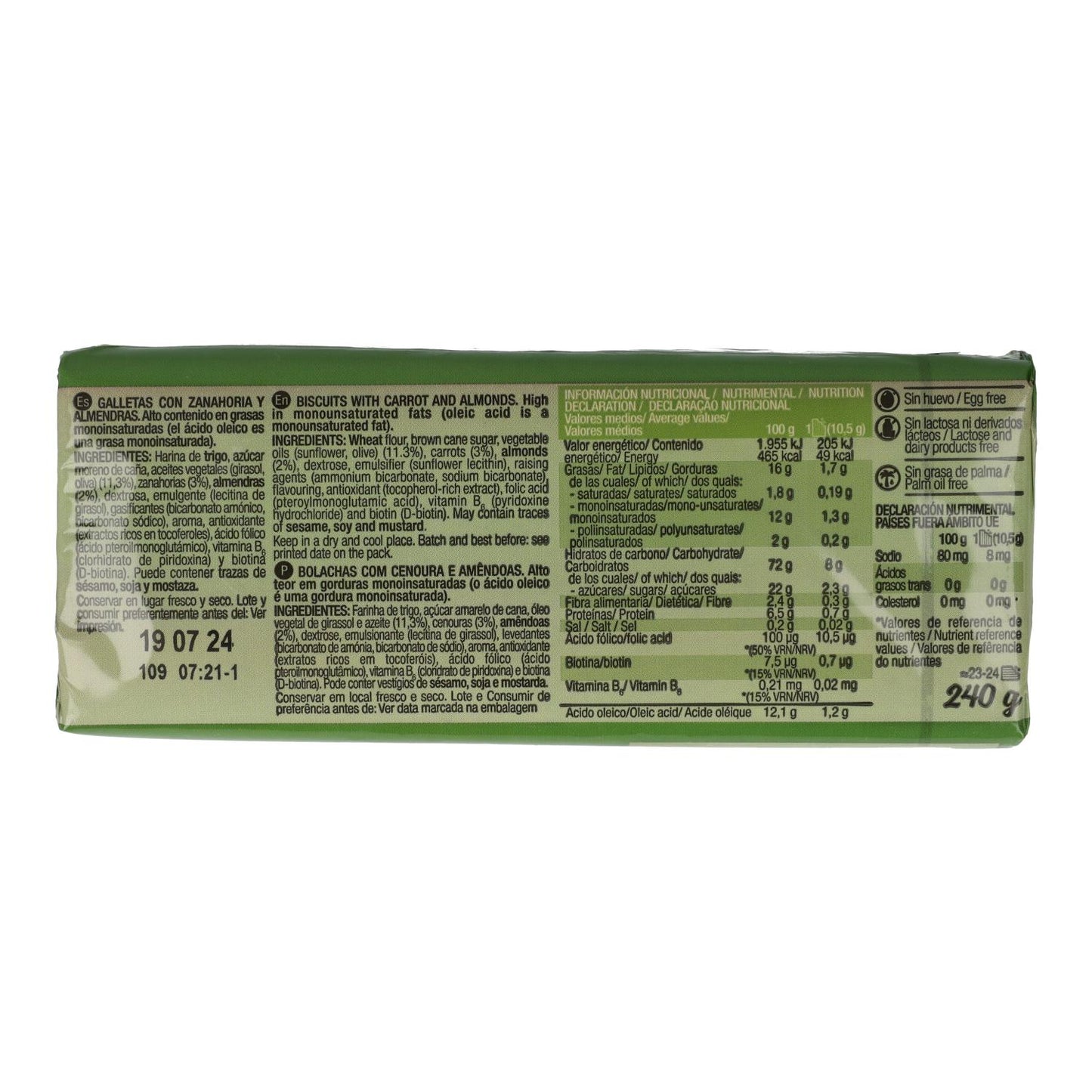 Wortel- en amandelkoekjes Santiveri 240 g