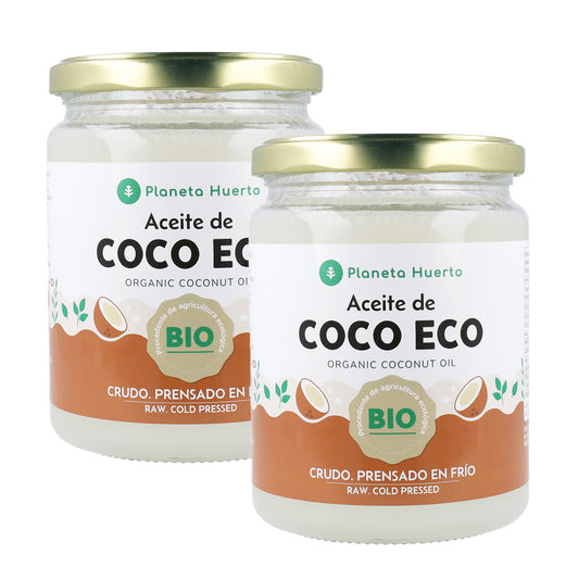 Pack 2x Aceite de coco virgen ECO Planeta Huerto 500 ml