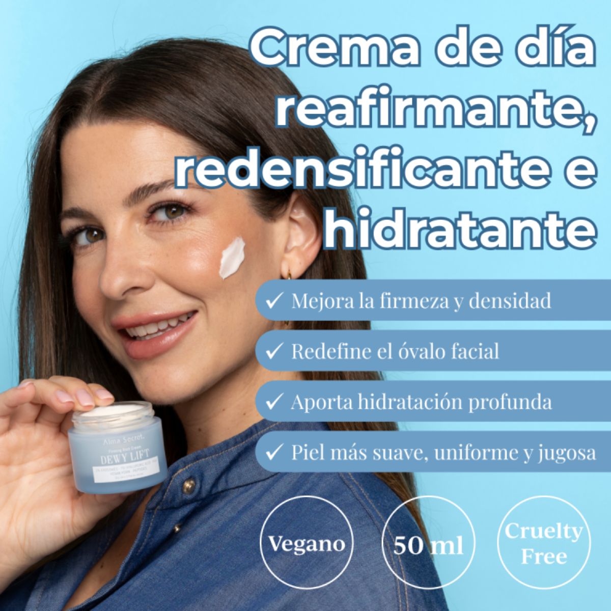 Crema Día Reafirmante Piel Seca Dewy Lift Rich Alma Secret 50 ml