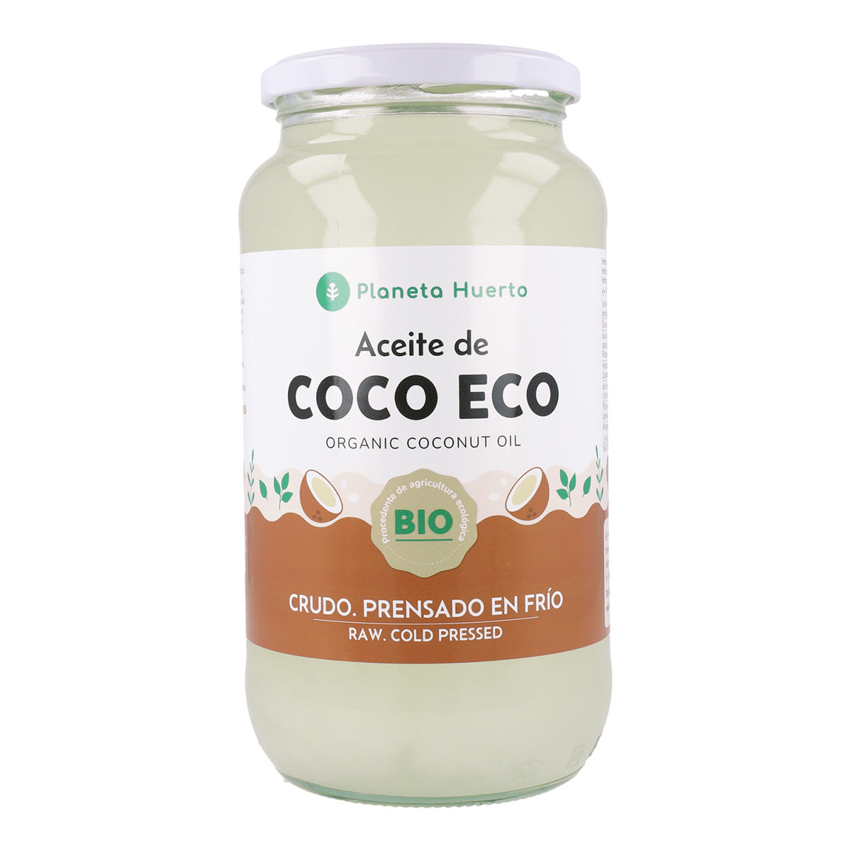 2-pack ekologisk kokosolja Planeta Huerto 860 ml
