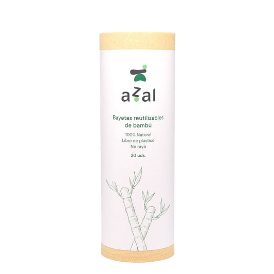 Azal-poetsdoek van bamboevezel 30x50. Rol van 20 stuks. Ongebleekt. 100 gsm
