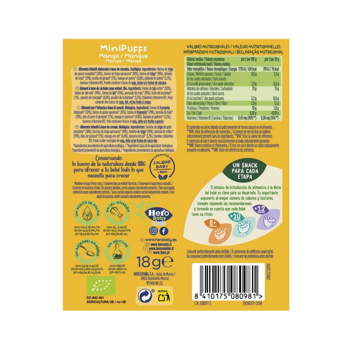 7er-Pack Bio-Mango-Snacks 18 g – Hero Solo