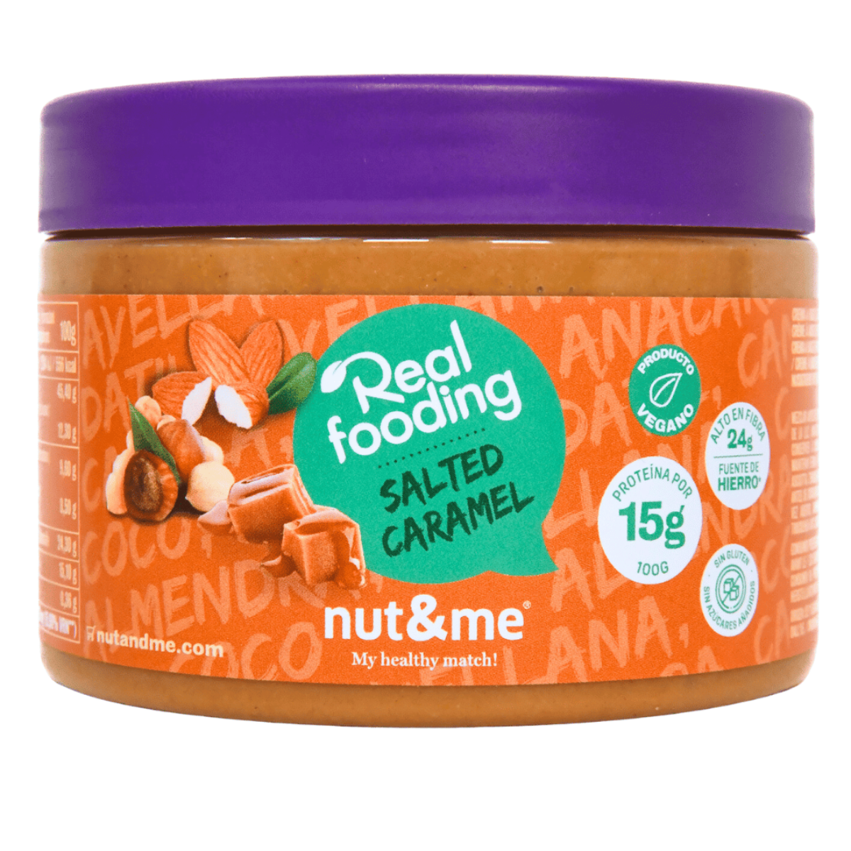 Amandel- en hazelnootcrème met gezouten karamelsmaak 250 g Realfooding