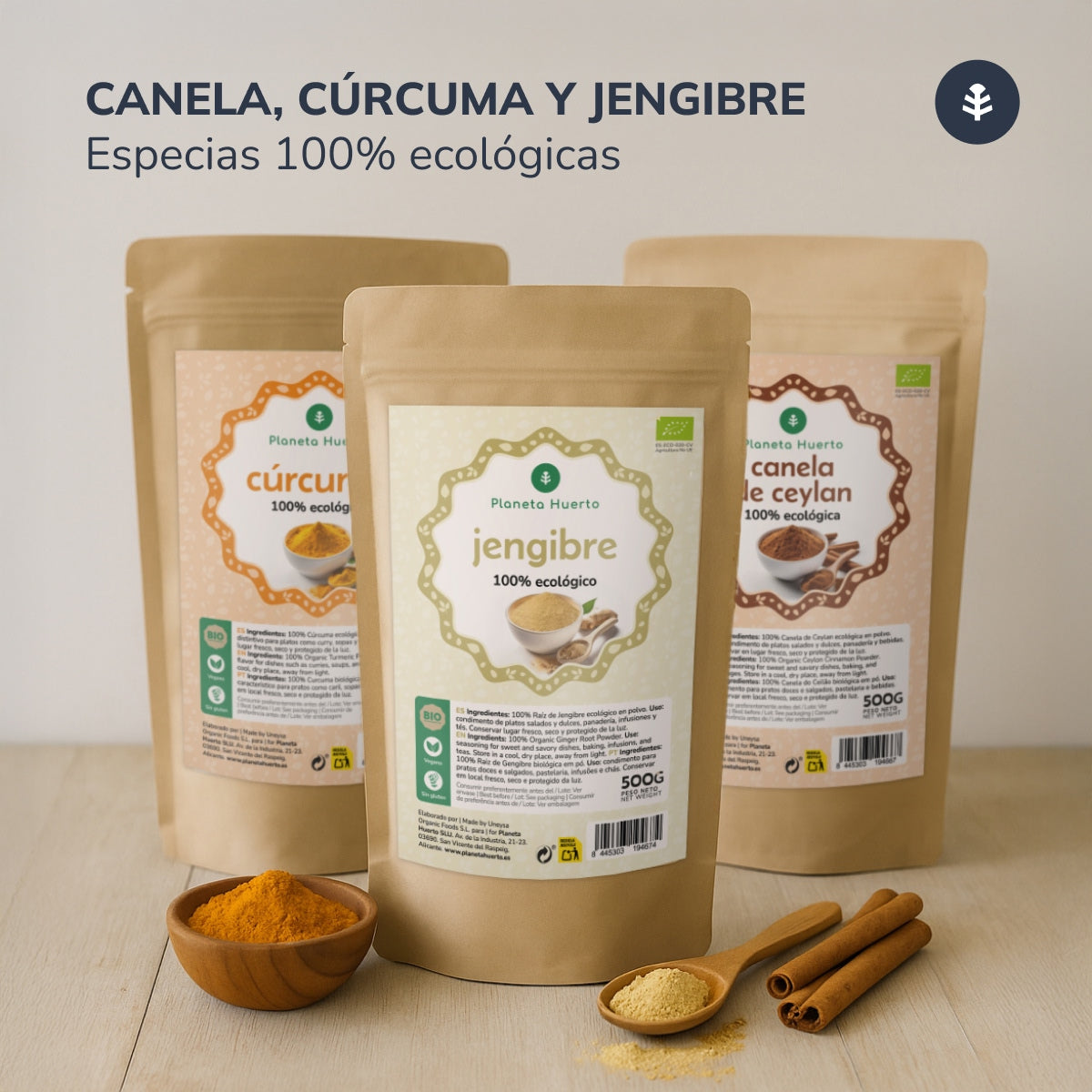 Gemberpoeder ECO Planeta Huerto 500 g