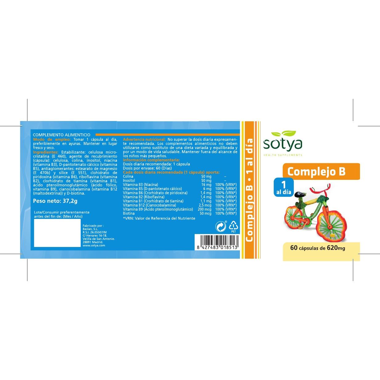 Vitamin B-Komplex Sotya 60 Kapseln