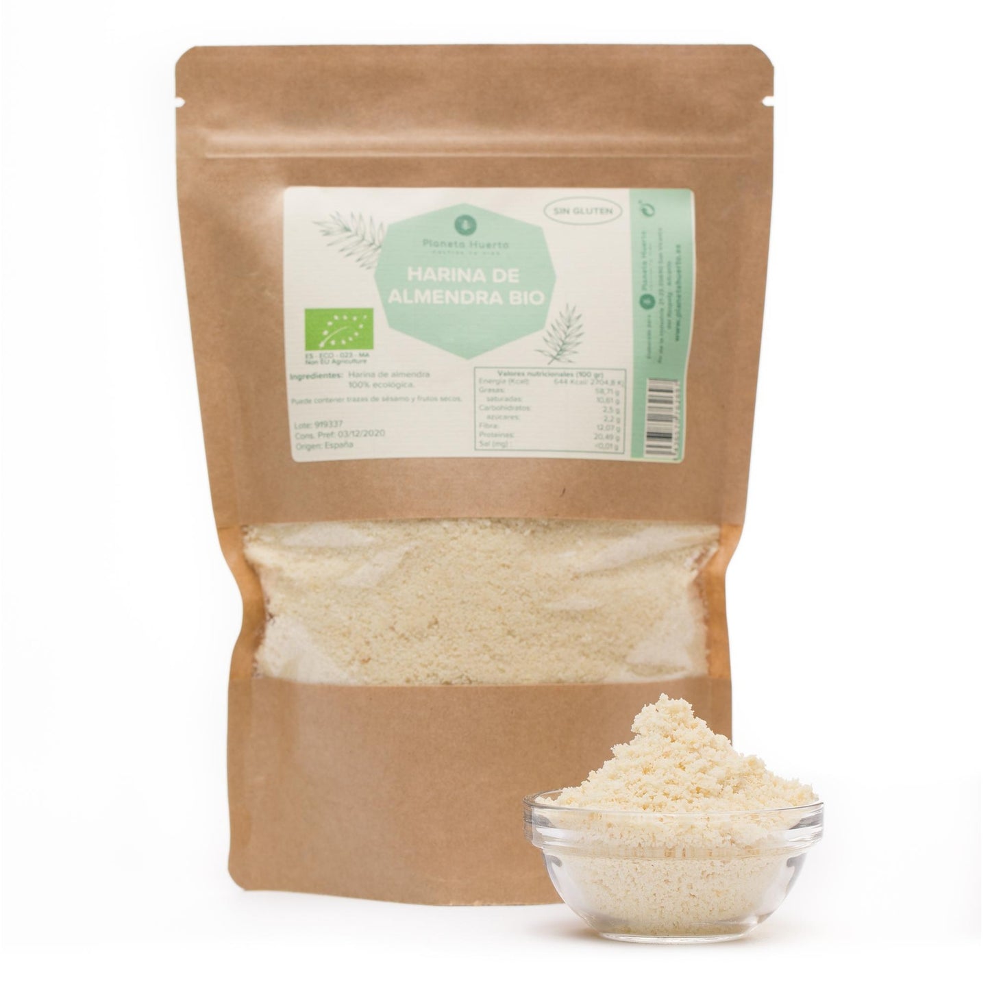 Confezione 2x Farina di mandorle senza glutine ECO Planeta Huerto 1 kg