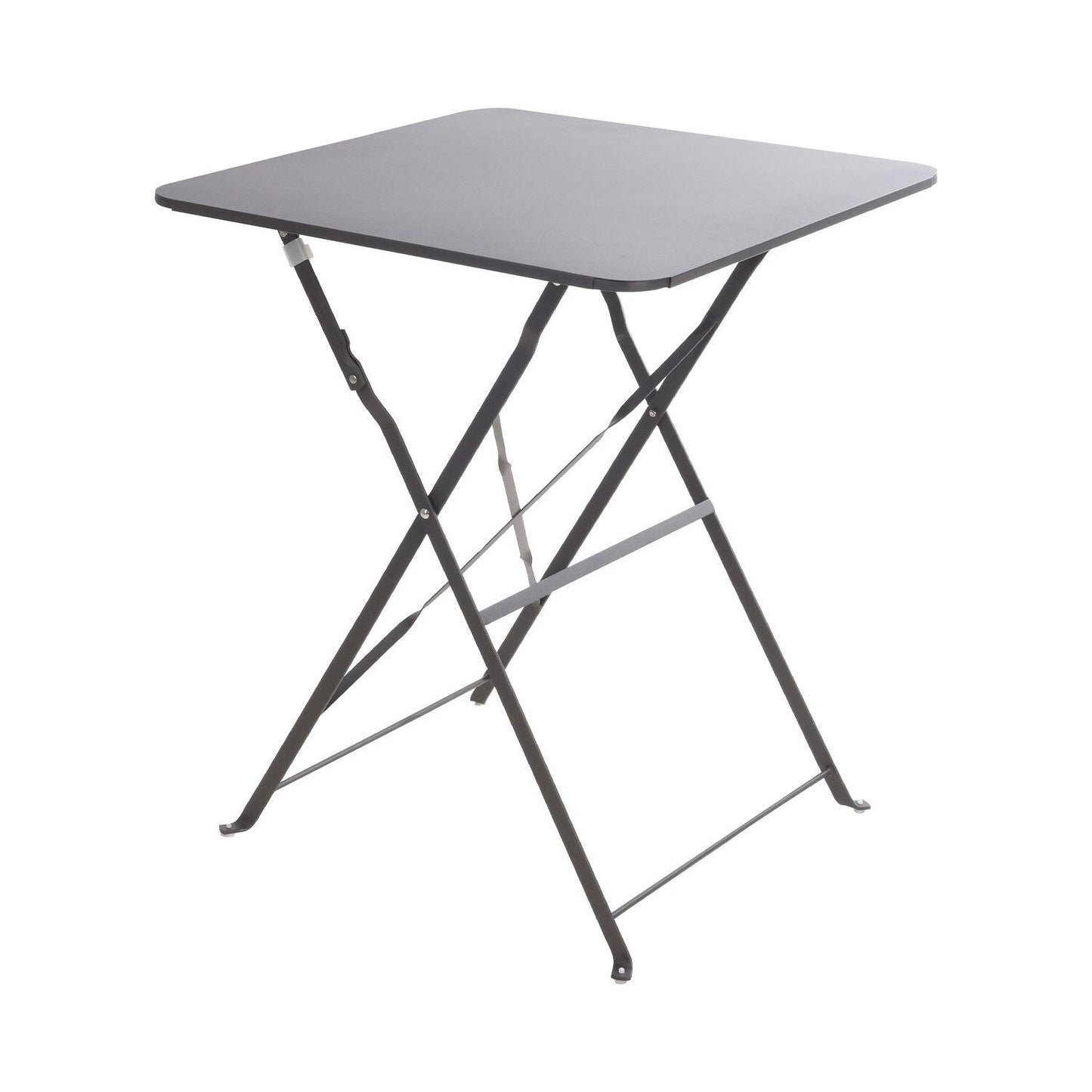 Table carrée en métal gris anthracite mat, 60 x 60 x 71 cm.