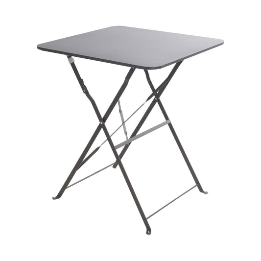 Table carrée en métal gris anthracite mat, 60 x 60 x 71 cm.
