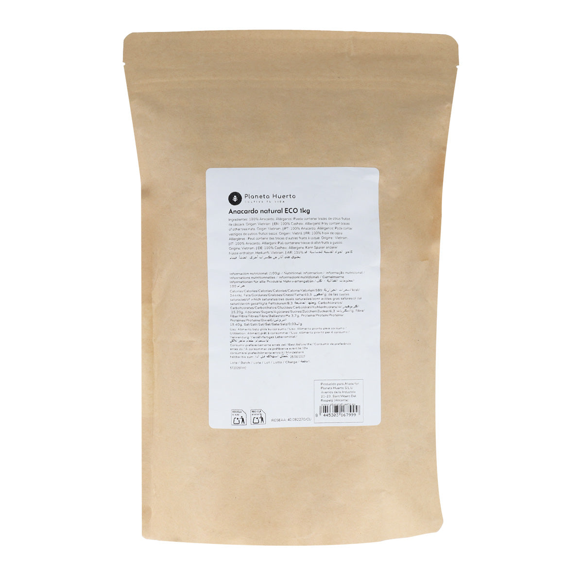 Cashewnötter naturella ECO Planeta Huerto 1 kg