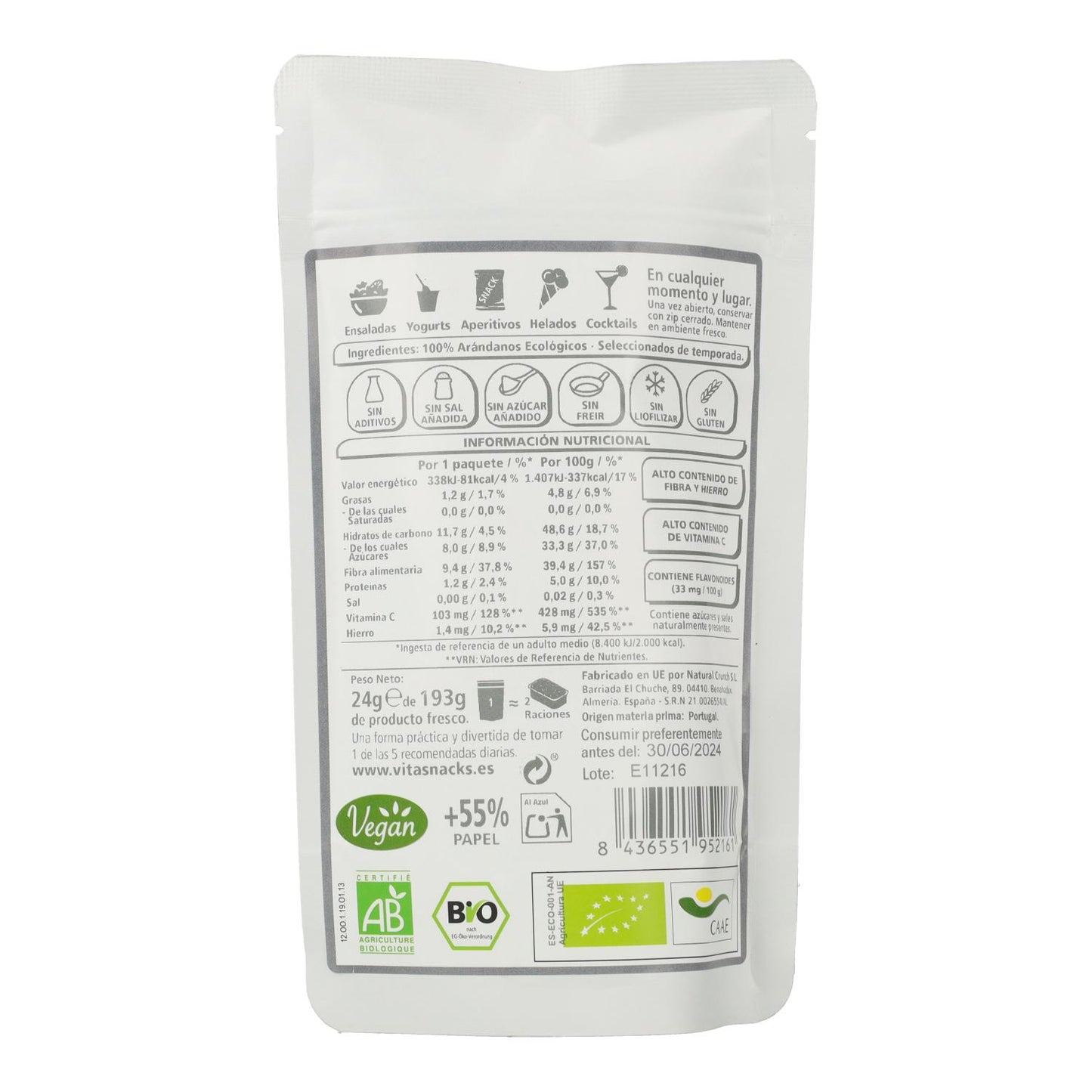 VitaSnack Knusprige Blaubeeren 24 g