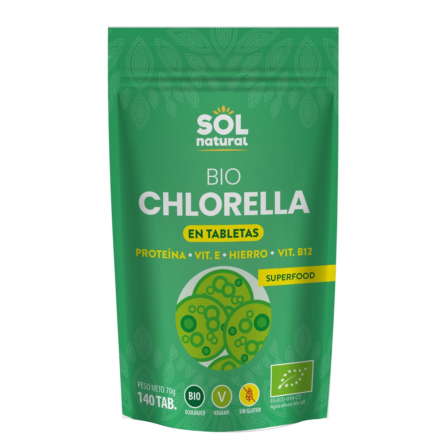 Chlorella w tabletkach bio Sol Natural 140 szt.