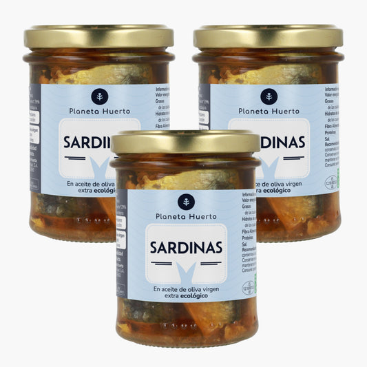 Pack 3x Sardines à l'huile d'olive ECO Planeta Huerto 190 gr