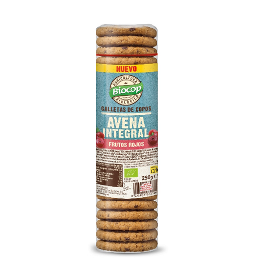 Wholemeal Oat Flake Biscuits with Red Berries Biocop 250 g