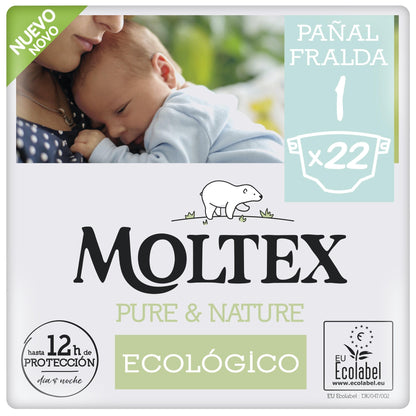 Pieluchy T1 (2-5 kg) Moltex Pure & Nature, 22 szt.