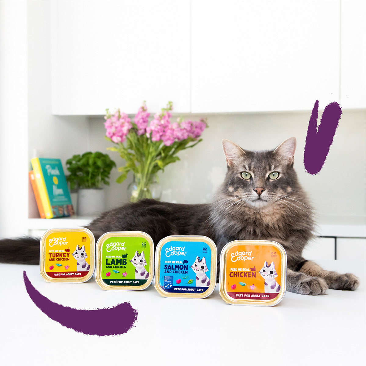 Natvoer voor katten, paté, Edgard & Cooper, kalkoen en kip, 85 g