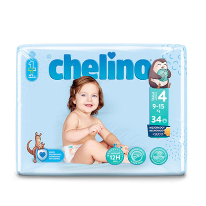 Confezione da 6 pannolini T4 Gateo (9-15 kg) 34 pezzi, Chelino