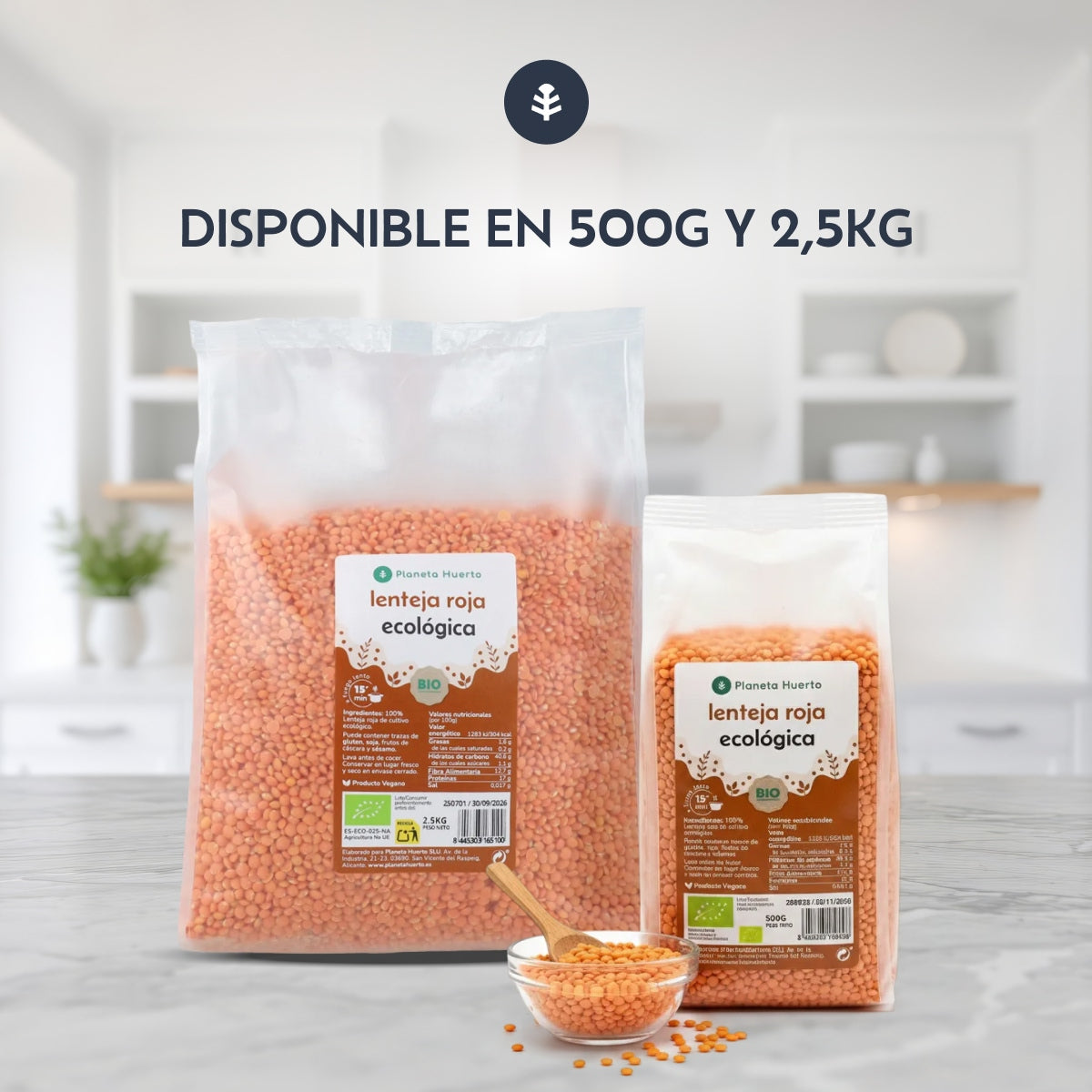 Röd lins ECO Planeta Huerto 500 g
