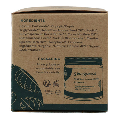 Naturlig tandkräm med mint och kokos Georganics 120 ml