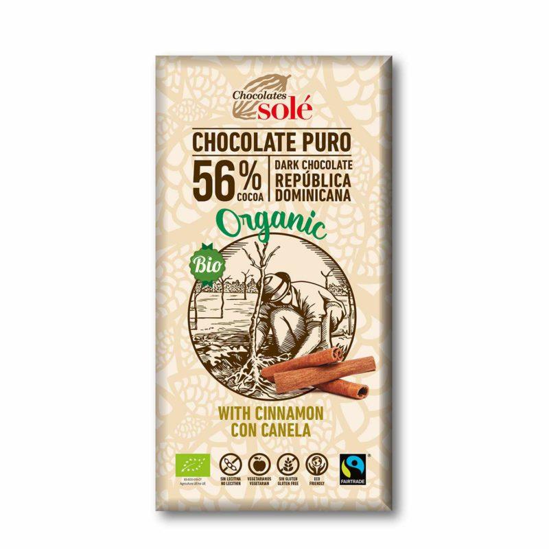 Chocolade met kaneel 56% Bio Solé 100 g