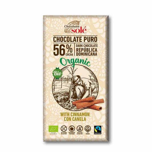 Choklad med kanel 56 % Bio Solé 100 g