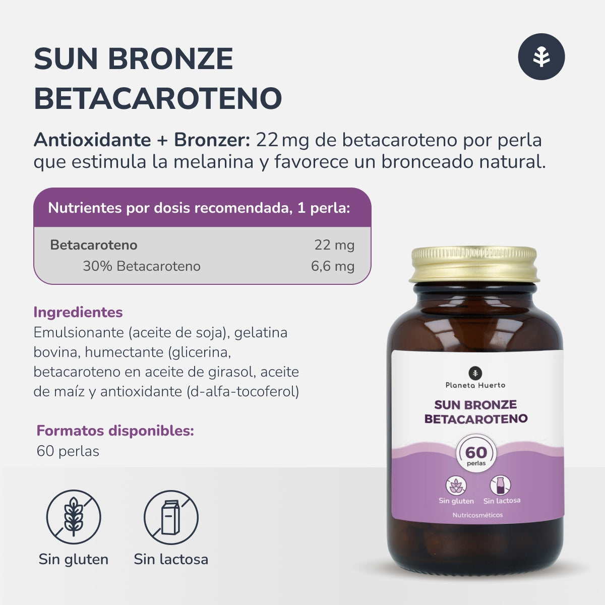 Sonnenbronze Beta-Carotin Planet Orchard 60 Perlen
