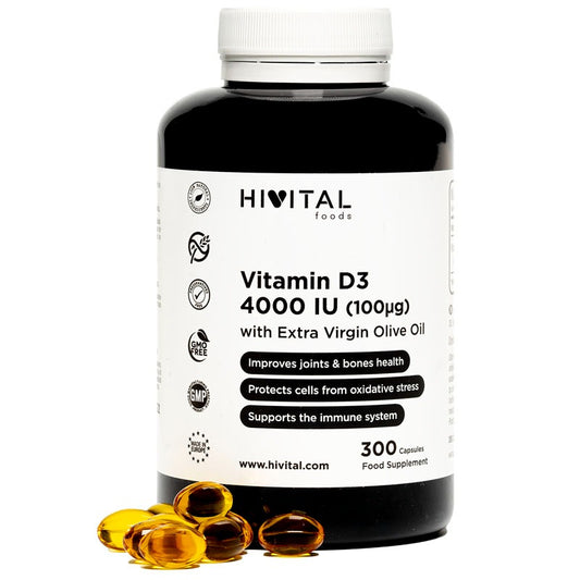 Vitamine D3 4000 IE Natural Hivital 300 capsules