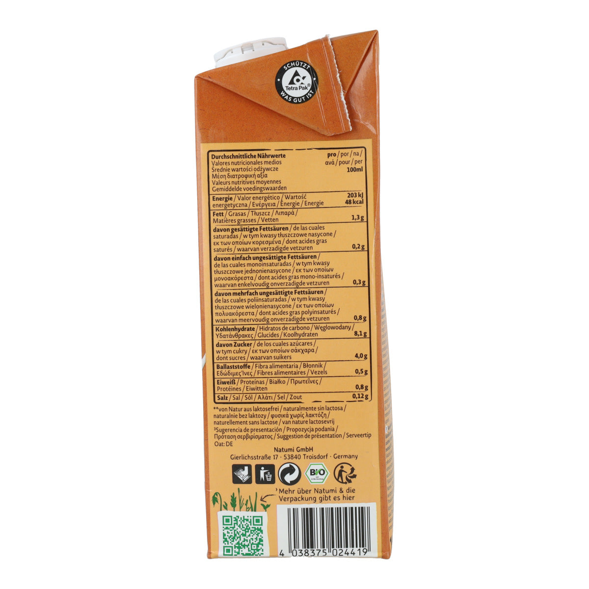 Biologische vanille-haverdrank Natumi 1 l