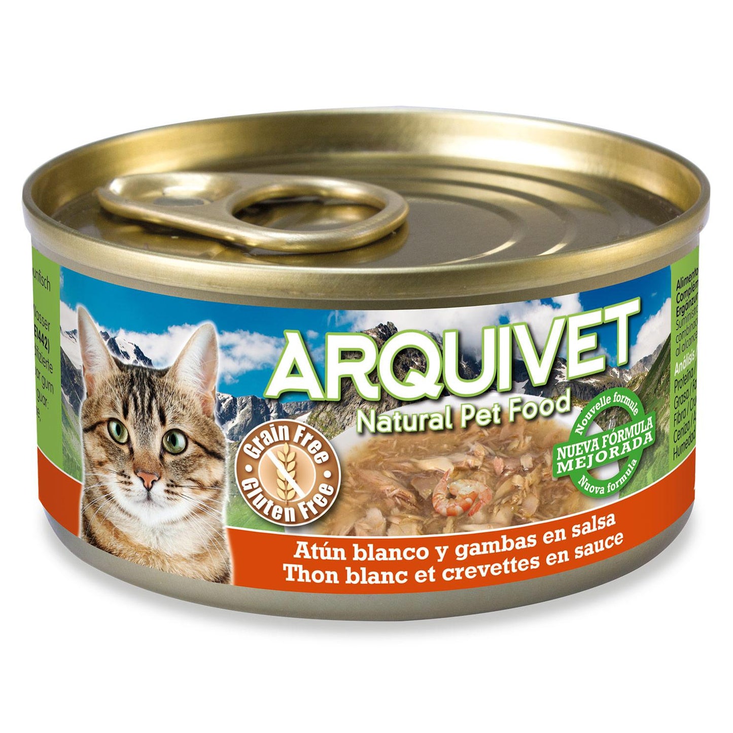 Weißer Thunfisch und Garnelen in Sauce Arquivet 80 g Nassfutter für Katzen