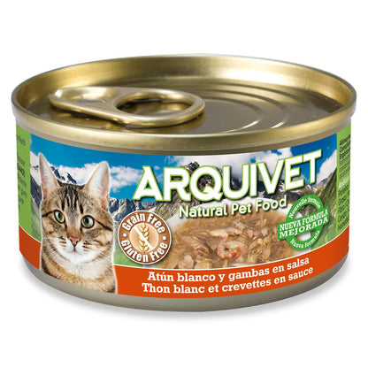 Weißer Thunfisch und Garnelen in Sauce Arquivet 80 g Nassfutter für Katzen