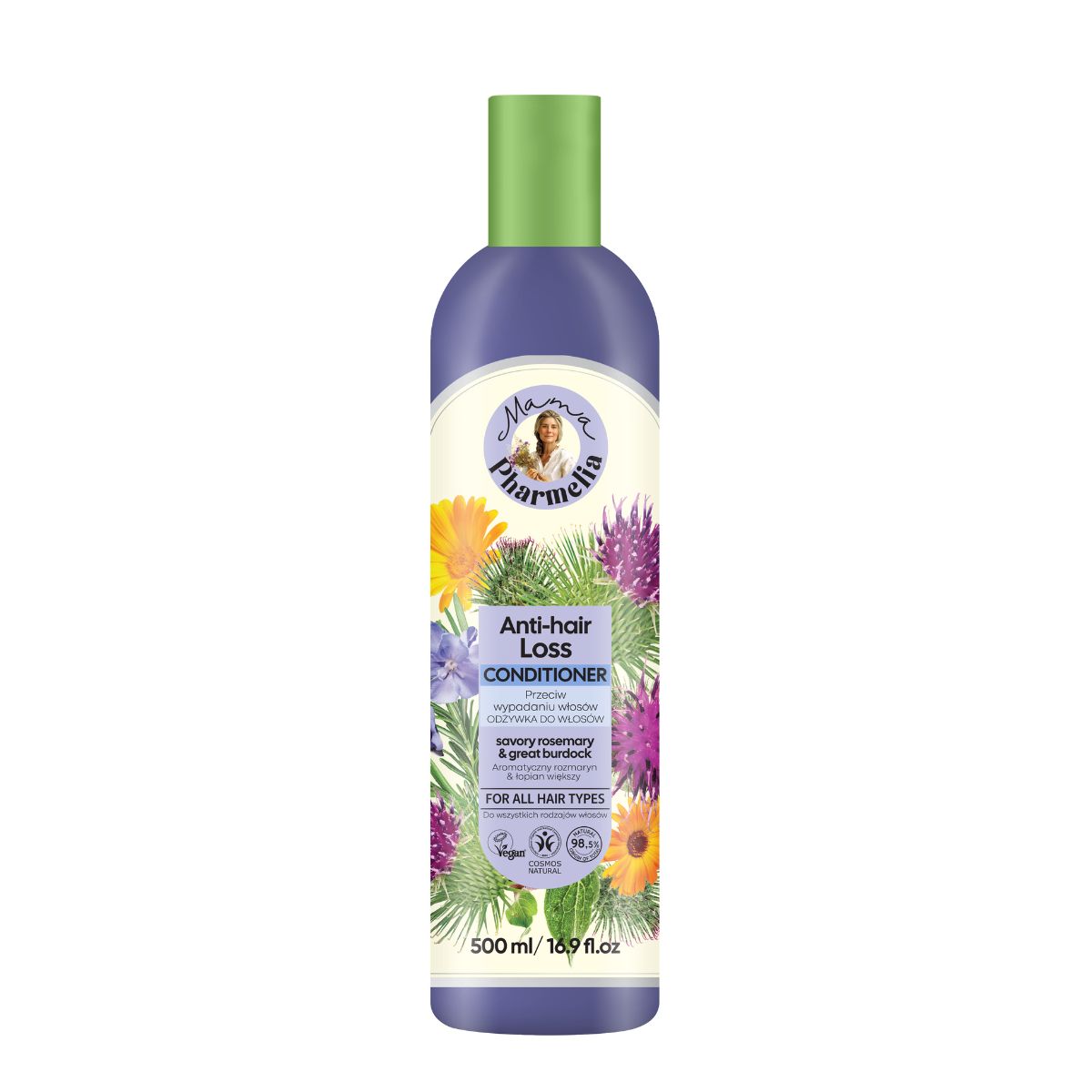 Conditioner tegen haaruitval met aromatische rozemarijn en voedende klis, Mama Pharmelia, 500 ml