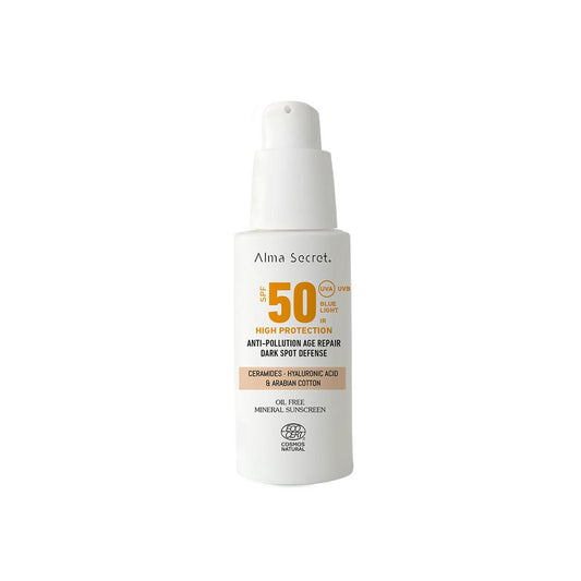 Solskyddscreme för ansiktet SPF 50 med färg Alma Secret 50 ml