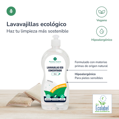 Opakowanie 6x Hipoalergiczny bezzapachowy płyn do mycia w zmywarce ECO Planet Garden 750 ml