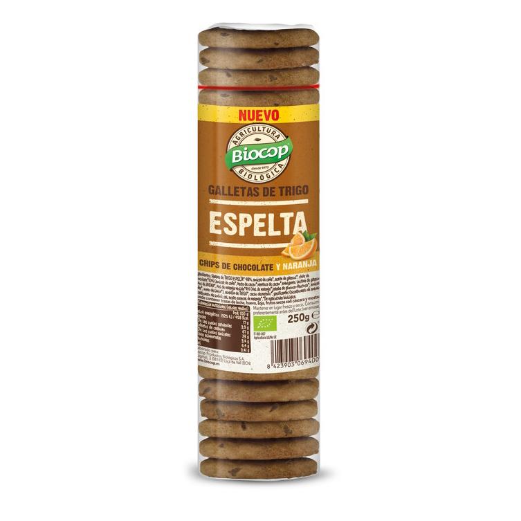 Speltkoekjes met chocoladestukjes en biologische sinaasappel Bio Biocop 250 g
