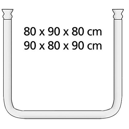 Set med duschstång för hörnvitriner Vit