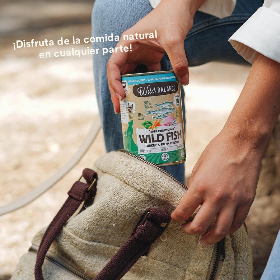 Pack de boîtes de poisson et de dinde BARF pour chiens 6 x 400 g Wild Balance
