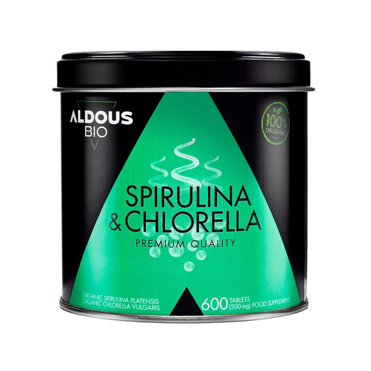 Organic Spirulina and Chlorella Mix, 600 tablets Aldous Bio
