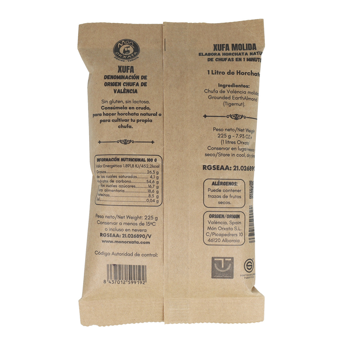 Ground Tigernuts from Valencia D.O. Mon Orxata 225 g