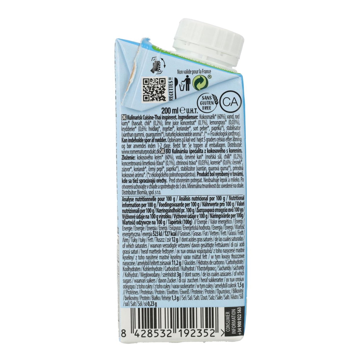 Crema vegetale Bio Cuisine Coco Thai Ecomil, 200 ml