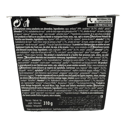 Crema de Zanahorias con almendras Naturgreen, 310 g
