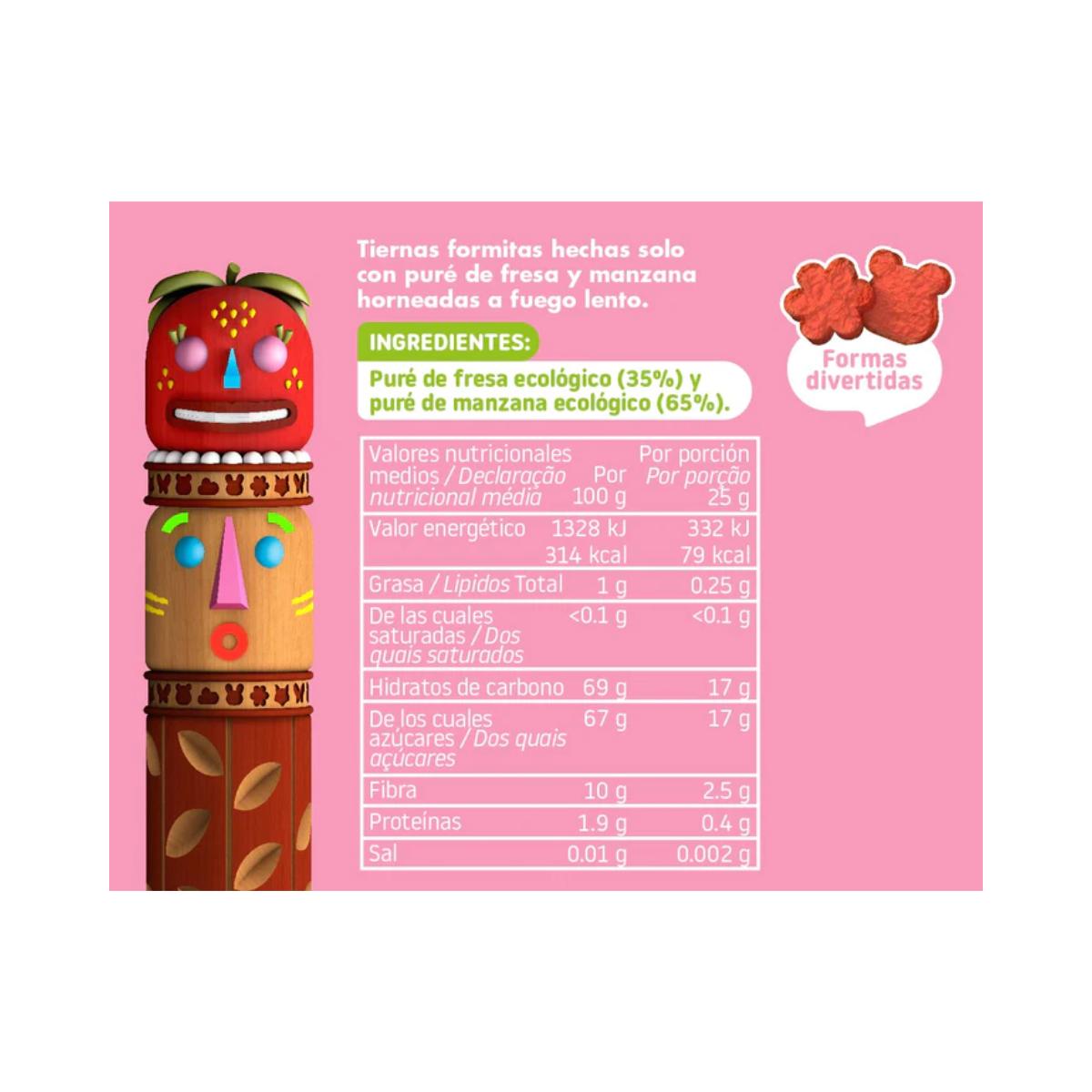 PACK 3X ECO-snack met aardbei en appel 25 g, Triboo