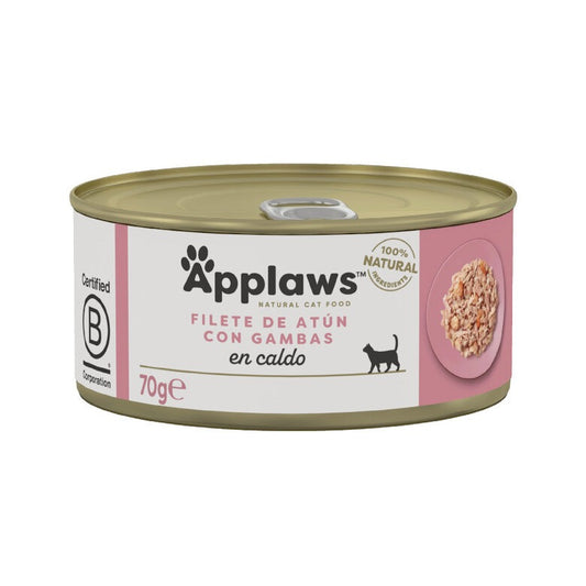 Applaws Cat blikje tonijn en garnalen 70 g Natuurlijke graanvrije natte kattenvoeding