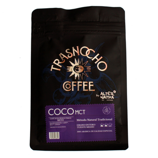 KETO-koffiebonen met biologische kokos-MCT Trasnocho Alternativa 200 g