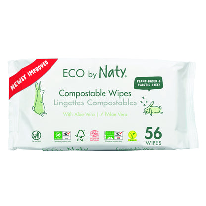 Lingettes à l'aloe vera Naty 56 unités