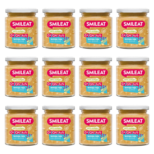 Opakowanie 12 słoiczków z soczewicą i komosą ryżową ekologicznej marki CA CHI TOS Smileat 230 g