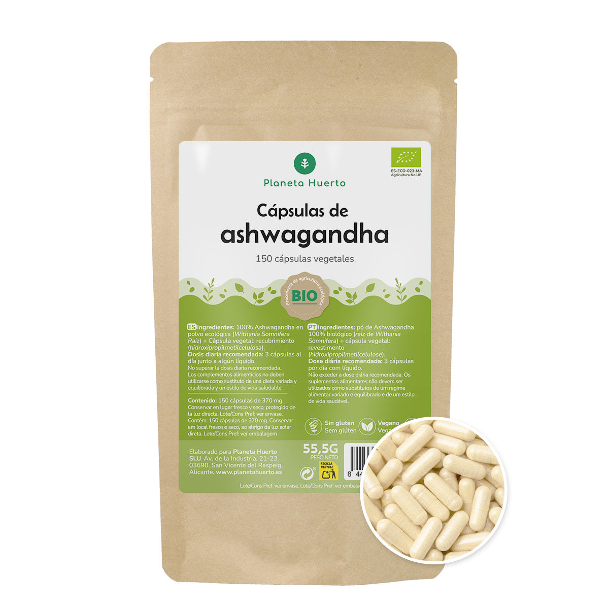 Bio Ashwagandha Planet Orchard 150 Kapseln