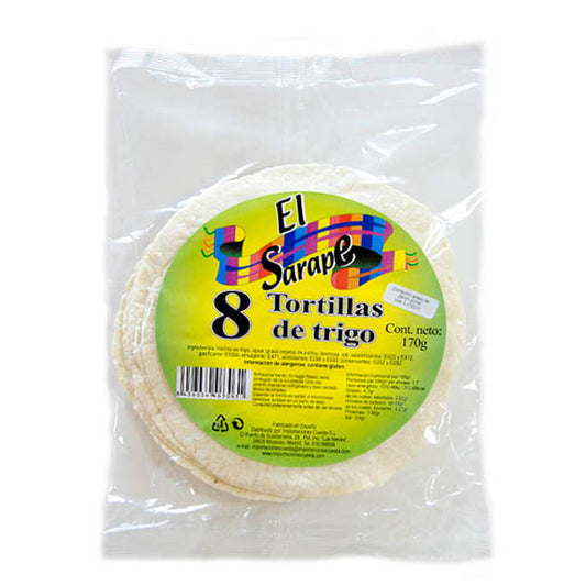 Tortillas di grano 15 cm (8 pezzi) (formato negozio) El Sarape 170 g