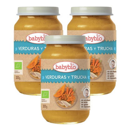 3er-Pack Menü Tradition Forelle, 200 g. Babybio