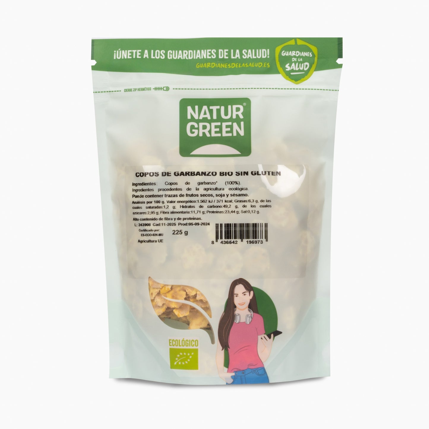 Kikärtsflingor BIO Naturgreen 225 g