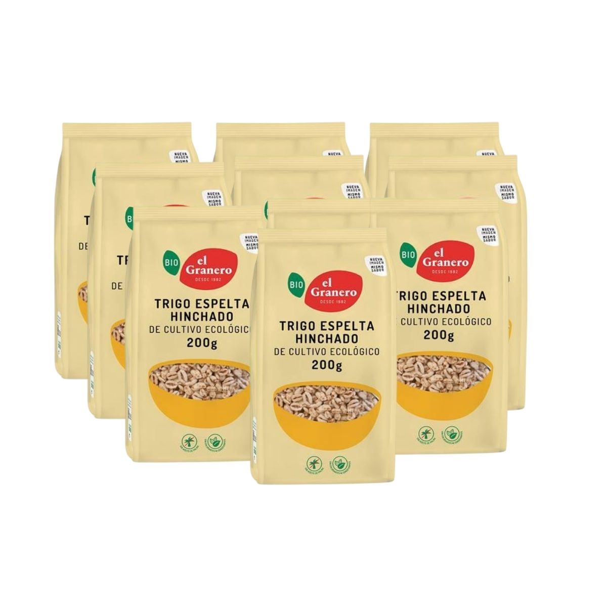 Pakket 10x gepofte spelt Bio El Granero, 200 g